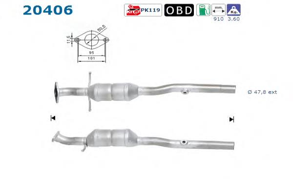 Convertidor - catalisador AS/Auto Storm 20406 preço, a partir de 162,80 USD