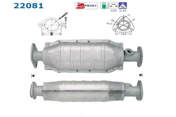 Convertidor - catalisador Honda 18160P3YG00 preço, a partir de 252,83 USD