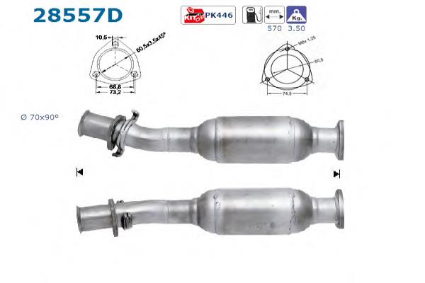 Convertidor - catalisador Peugeot/Citroen 00001705CS preço, a partir de 219,31 USD