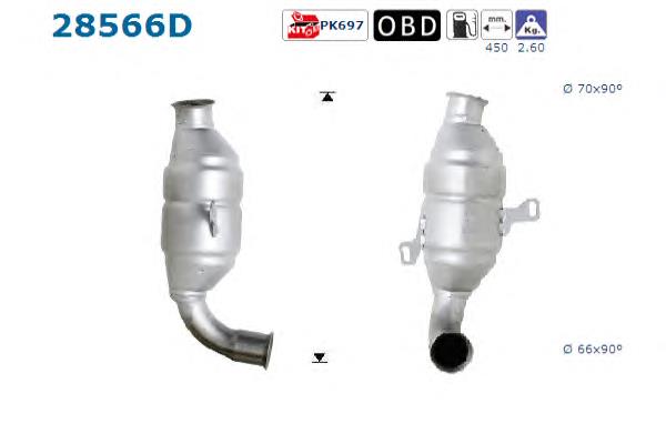 Convertidor - catalisador Peugeot/Citroen 1609163080 preço, a partir de 282,68 USD