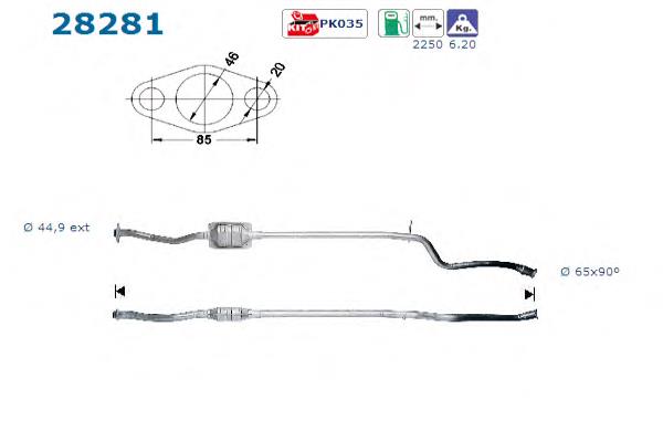 Convertidor - catalisador AS/Auto Storm 28281 preço, a partir de 149,46 USD