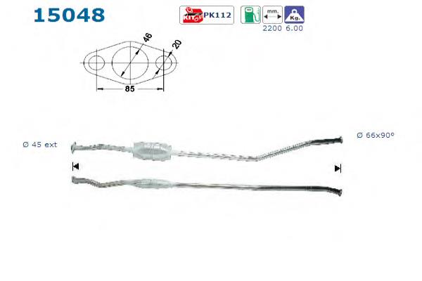 Convertidor - catalisador Bosal 099150 preço, a partir de 219,11 USD