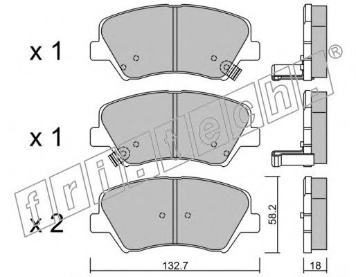 Sapatas do freio dianteiras de disco Hyundai/Kia 58101A6A02