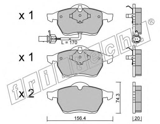 Sapatas do freio dianteiras de disco VAG 7M3698151 preço, a partir de 39,32 USD