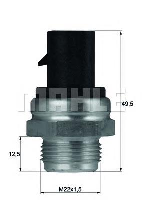 TSW13D Mahle Original Sensor de temperatura do fluido de esfriamento (de ativação de ventilador do radiador)