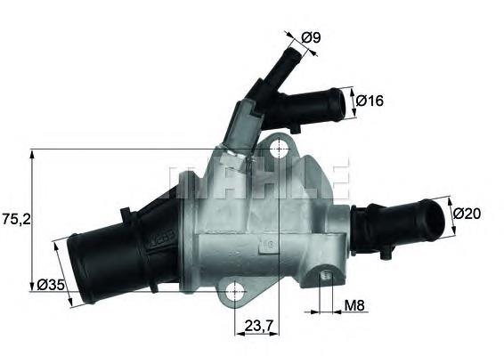 Caixa do termostato Fiat/Alfa/Lancia 55189845