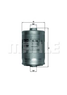 KL36 Mahle Original Filtro de combustível