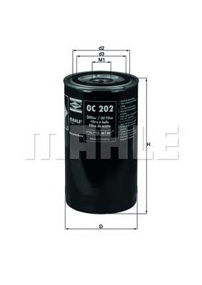 OC202 Mahle Original Filtro de óleo