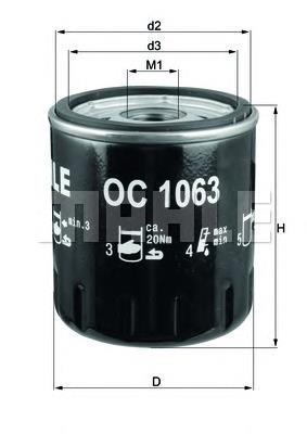 Filtro de óleo Mahle Original OC1063 preço, a partir de 7,68 USD