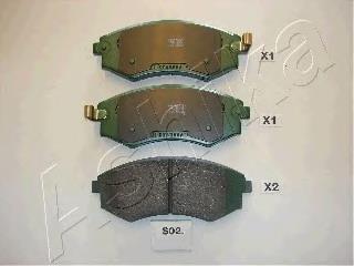 Compre PAS02AF Japan Parts Sapatas do freio dianteiras de disco