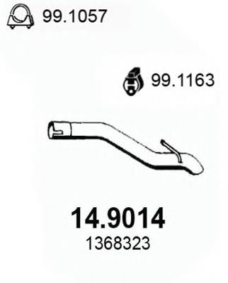 Silenciador, parte traseira 1459451 Ford