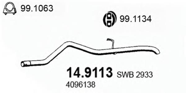 Silenciador, parte traseira para Ford Transit V V184/5
