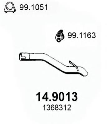 Silenciador, parte traseira 1368322 Ford