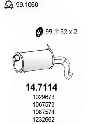 Silenciador, parte traseira 1484116 Ford
