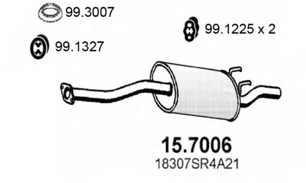 Silenciador, parte traseira Honda Civic VI EJ9, EK3/4