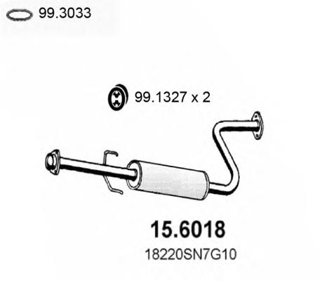 GEX33676 Honda Silenciador, parte central