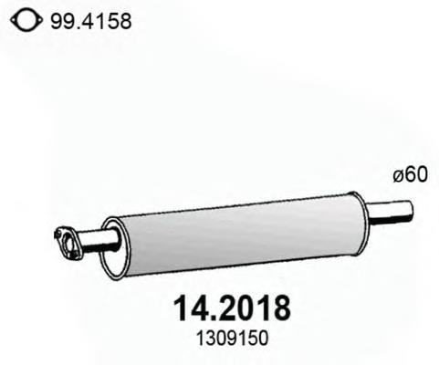 18038 Asmet Silenciador, parte traseira
