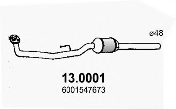 Tubo de admissão dianteiro (calças) do silenciador 8660003698 Renault (RVI)