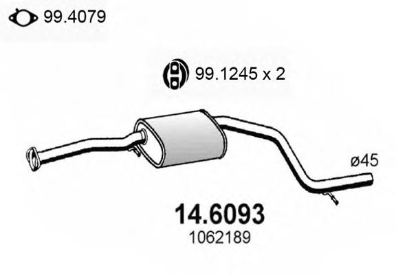 Silenciador, parte central 285633 Bosal