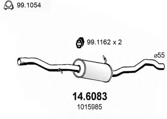 Silenciador, parte central 7M0253409AQ VAG