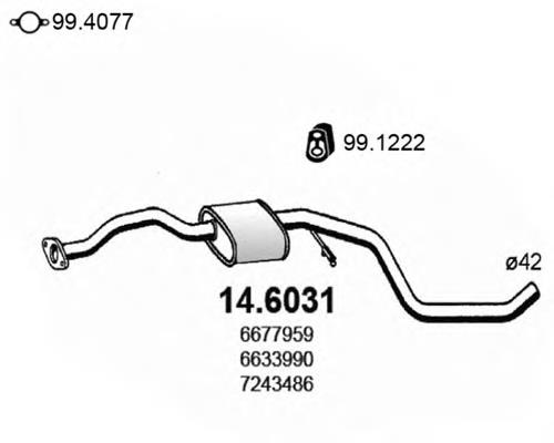 Silenciador, parte central e traseira Asmet 14051 preço, a partir de 79,54 USD
