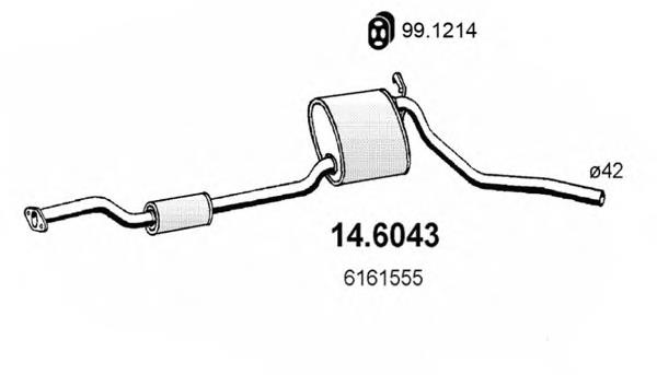 Silenciador, parte central Ford 1368692 preço, a partir de 120,03 USD