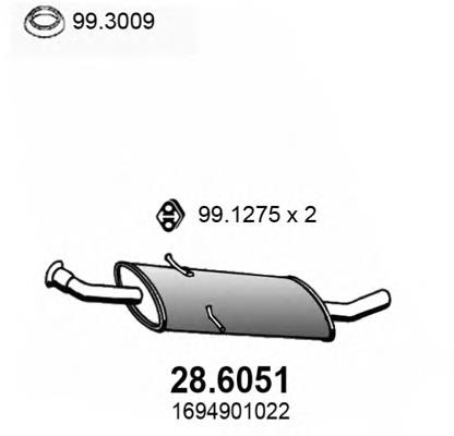 Compre A1694901022 Mercedes Silenciador, parte central