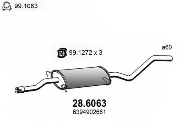 Silenciador, parte central Sigam 35465 preço, a partir de 115,08 USD
