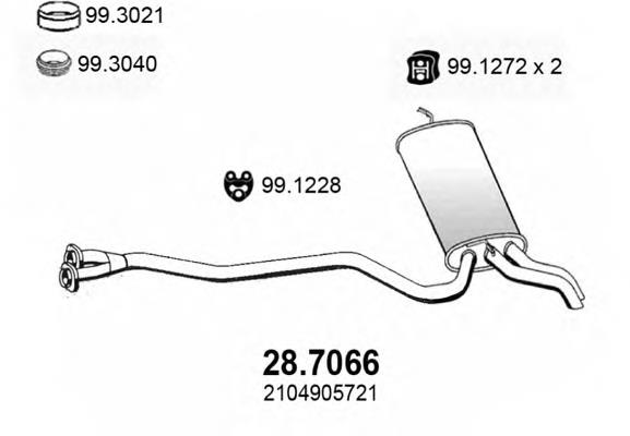 Silenciador, parte traseira Mercedes A2104905721 preço, a partir de 249,62 USD
