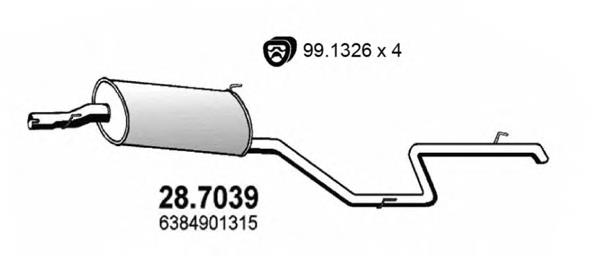 Silenciador, parte traseira Asmet 02037 preço, a partir de 128,29 USD