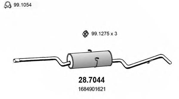 Compre A1684904221 Mercedes Silenciador, parte traseira