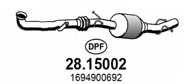 A1694900692 Mercedes Filtro de partículas do sistema dos gases de escape