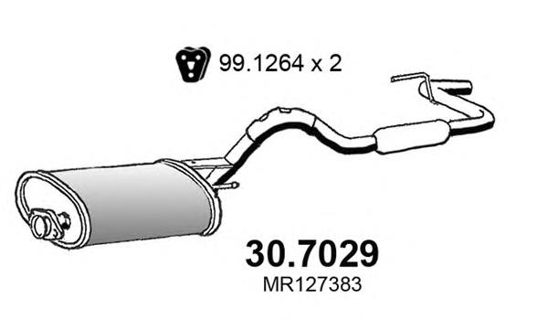 Compre MR127383 Mitsubishi Silenciador, parte central
