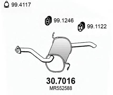 ADC46038 Blue Print Silenciador, parte traseira