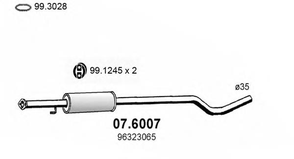 Silenciador, parte central Asmet 24036 preço, a partir de 51,47 USD