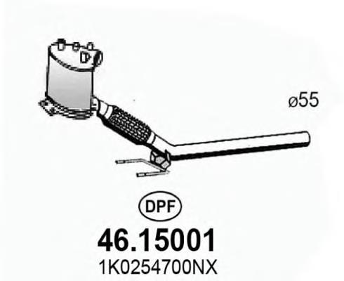 1K0254700NX VAG Silenciador, parte dianteira