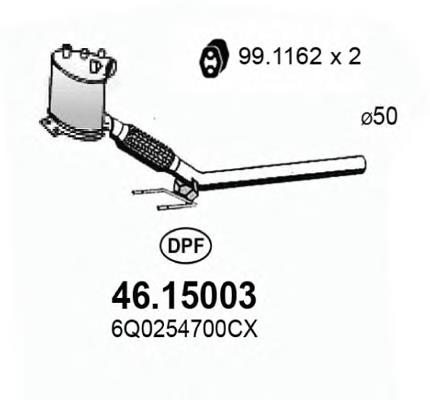 4615003 Asso Filtro de partículas do sistema dos gases de escape