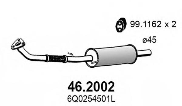 Tubo de admissão dianteiro (calças) do silenciador VAG 6R0253059CJ preço, a partir de 122,12 USD