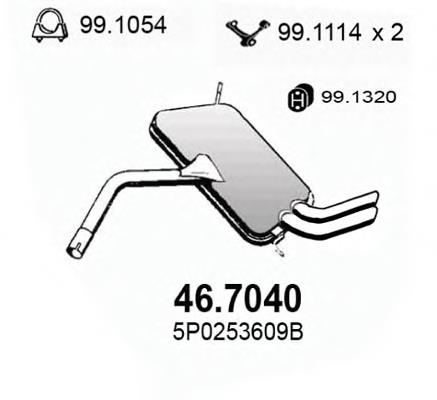 23261 Walker Silenciador, parte traseira