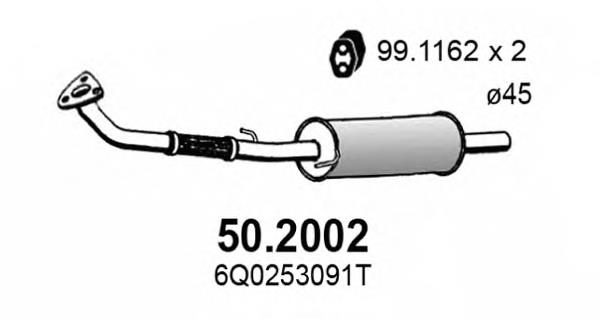 Silenciador, parte central VAG 6Q0253091T preço, a partir de 140,89 USD