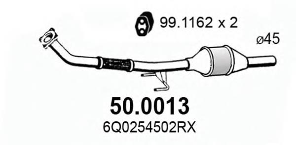 Silenciador, parte dianteira 6Q0254502RX VAG