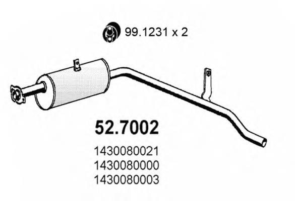 Silenciador, parte traseira 279017 Bosal