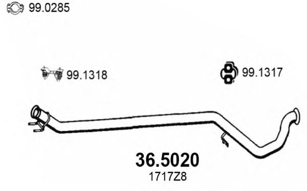 Silenciador, parte central 952155 Bosal