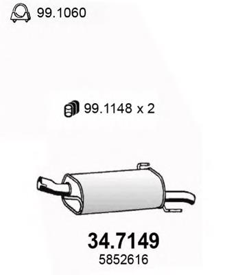 Silenciador, parte traseira Opel 5852474 preço, a partir de 87,89 USD