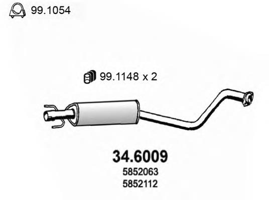 Silenciador, parte traseira 24423018 Opel
