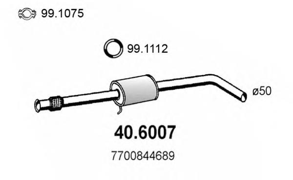Silenciador, parte central 7700844689 Renault (RVI)