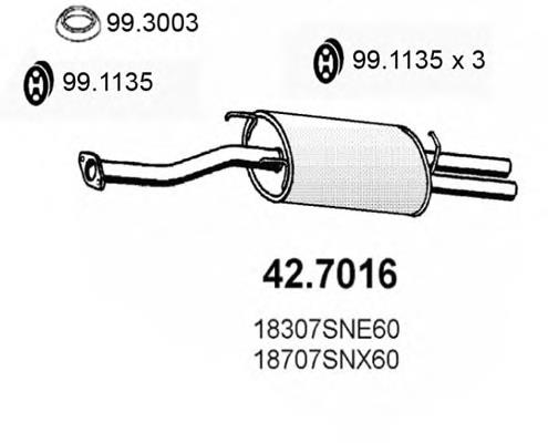 Silenciador, parte traseira Bosal 115753 preço, a partir de 72,30 USD