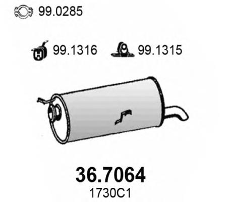 Compre 1726KW Peugeot/Citroen Silenciador, parte traseira