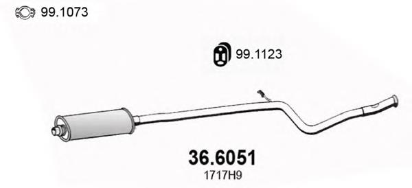 E12877A Peugeot/Citroen Silenciador, parte central