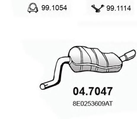 Compre 8E0253609FT VAG Silenciador, parte traseira